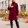 City Luxe παλτό μπορντό