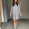 Silver Cozy Sweater Dress
